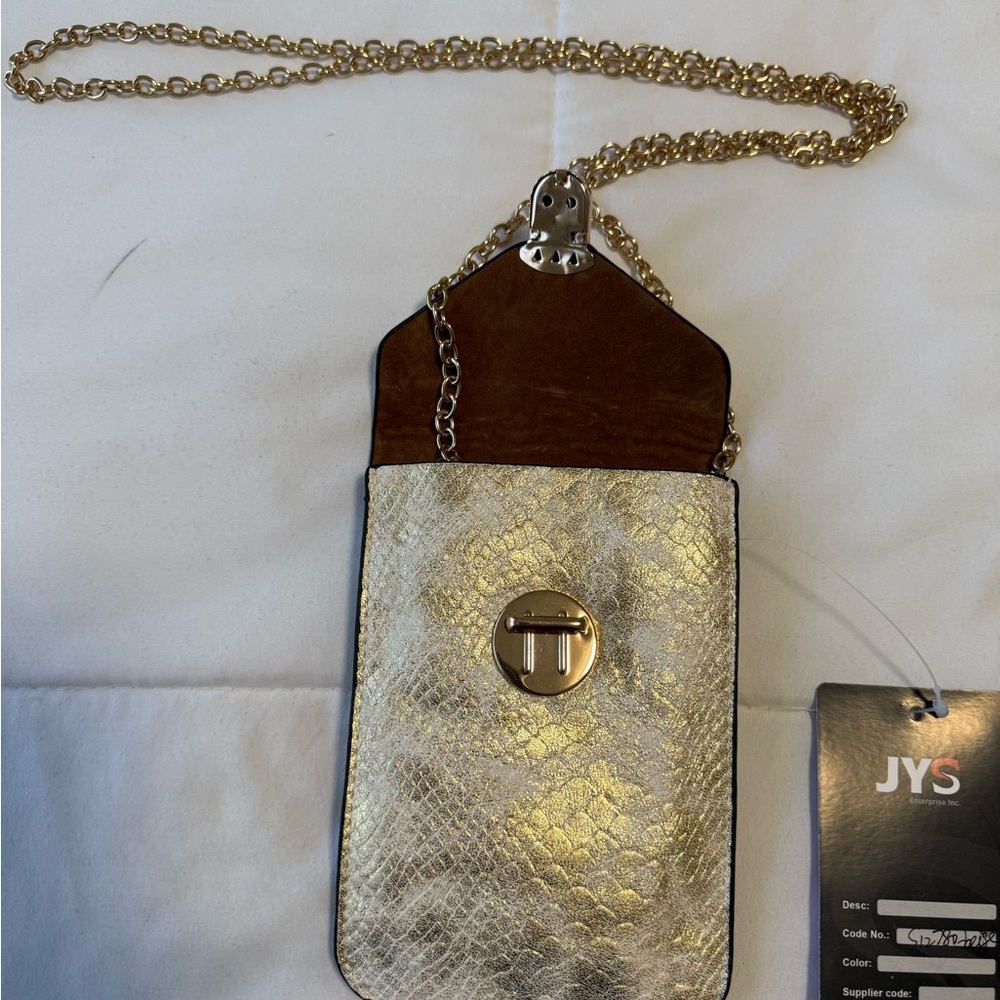 NWT- Gold Textured Crossbody Bag - Picture 2 of 6